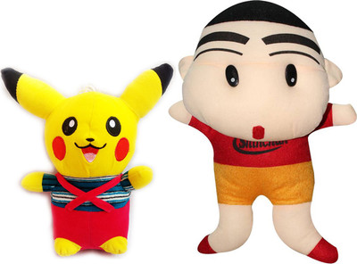 

theperfectbazaar.com Super Character Shin Chan (38 cm) and Pikachoo (30 cm) Soft toy Combo Kids Favorite Medium Size for Gift And Play Soft Toy - 38 cm(Red, Yellow)