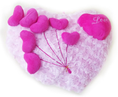 

theperfectbazaar.com Cute Pink Heart Cushion with 3d Heart Shape on It with Light and Sound "I love You" for Valentine Gift and Birthday Gift Soft Toy (38 cm) - 38 cm(Pink)