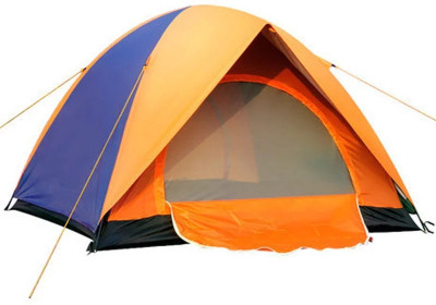 

GOCART Unique Design Double Layer Portable Polyester 4 People Camping Out Door Tent Diamension 200cmX200cmX200cm(LXWXH) Tent - For Camping, hiking, Outdoor & Adventure, For 4 Person(Multicolor), Blue& orange