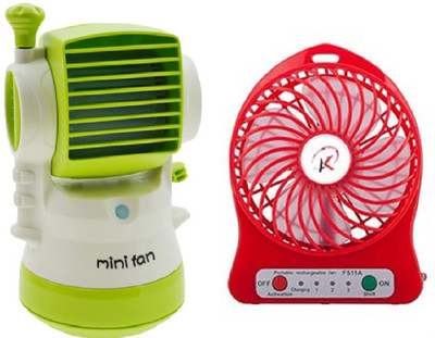 

Elegant Shopping Air Conditioner Rechargeable Fan & Desktop Humidifier Fan Portable Cooling, Green, White & Red USB Fan, USB Humidifier(Green, White, Red)