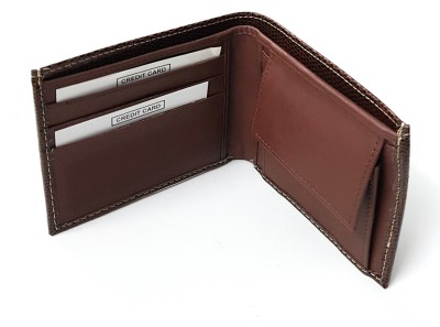 

11e Men Brown Artificial Leather Wallet(3 Card Slots)