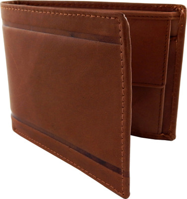 

WOODS Men Tan Genuine Leather, Canvas, Fabric Wallet(4 Card Slots)
