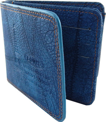 

Bovi'S Men Blue Artificial Leather, Fabric Wallet(9 Card Slots)