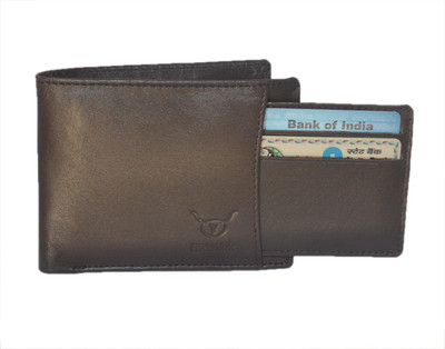 

Hidelink Men Brown Genuine Leather Wallet(6 Card Slots)