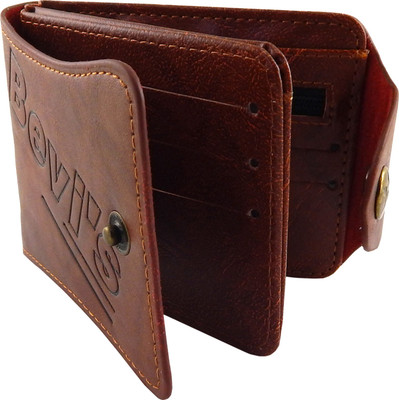 

Bovi'S Men Brown Artificial Leather, Fabric Wallet(7 Card Slots)