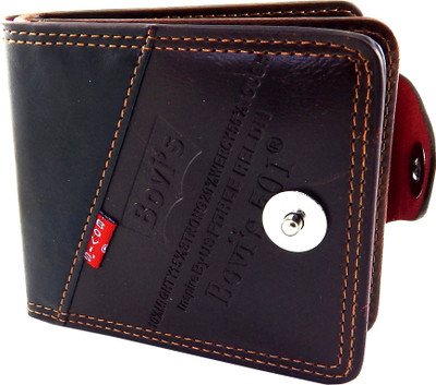 

Bovi'S Men Brown, Black Artificial Leather, Fabric Wallet(9 Card Slots), Black;brown