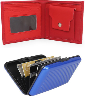 

ABLOOM Men Red Genuine Leather Money Clip(6 Card Slots)