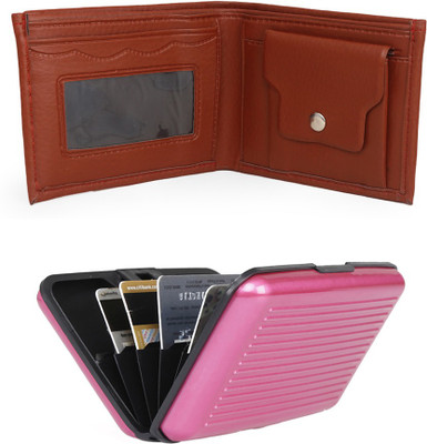 

ABLOOM Men Brown Genuine Leather Money Clip(6 Card Slots)