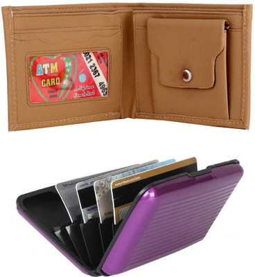

ABLOOM Men Brown Genuine Leather Money Clip(6 Card Slots)