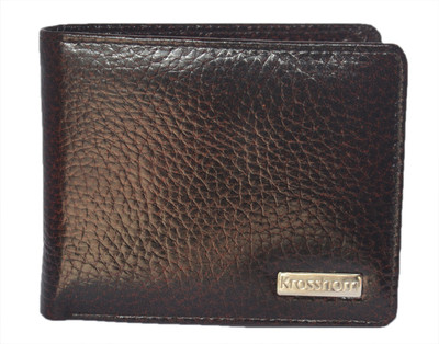 

Krosshorn Men Brown Genuine Leather Wallet(10 Card Slots)