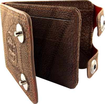 

Bovi'S Men Tan Artificial Leather, Fabric Wallet(9 Card Slots)