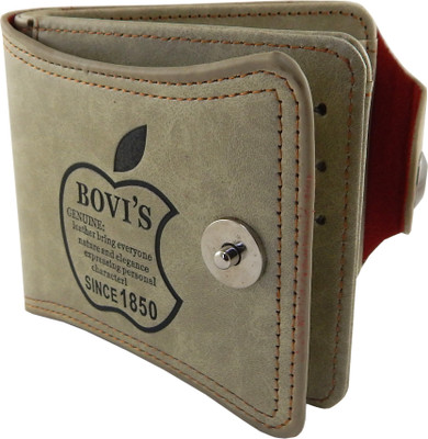 

Bovi'S Men Casual, Formal Beige Artificial Leather, Fabric Wallet(9 Card Slots)