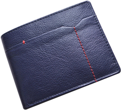 

Cut The Chase Men Black Genuine Leather Wallet(9 Card Slots), Blue leather