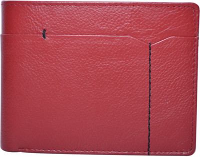 

Cut The Chase Men Red Genuine Leather Wallet(9 Card Slots), Red leather