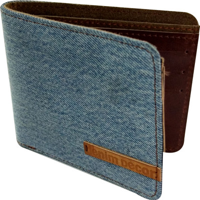 

denim decor Men Multicolor Denim, Artificial Leather Wallet(6 Card Slots), Blue