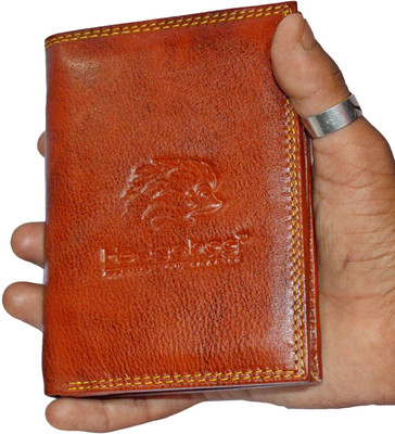 

Hedgehog Men Brown, Black Genuine Leather Wallet(13 Card Slots), Brown with black touch.