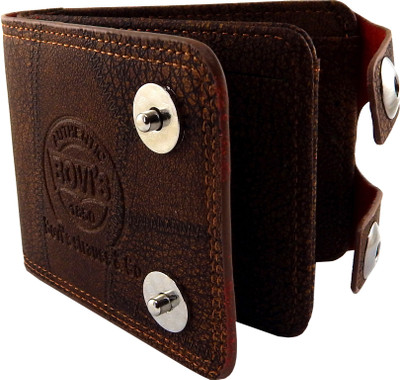 

Bovi'S Men Brown Artificial Leather, Fabric Wallet(9 Card Slots)