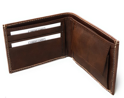 

11e Men Brown Artificial Leather Wallet(3 Card Slots)