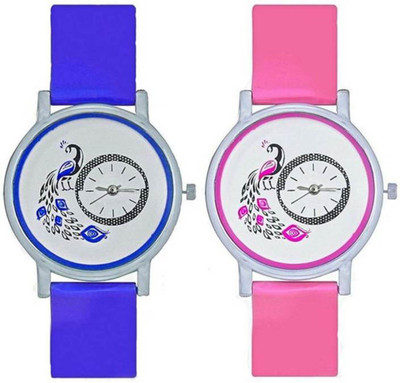 

Shree Pack of 2 Blue and Pink Watch for Women +AD33+1 Watch - For Girls