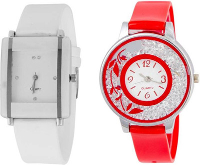 

Shree White and Red Color Analog Watch +AD11+1 Watch - For Women