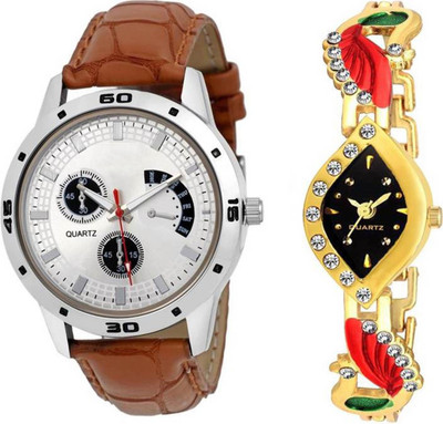 Shree New and Latest Design Couple Watch +AD8+1 Watch - For Men & Women
