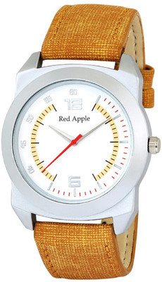 

Red Apple White Dial | Brown Strap Watch - For Men