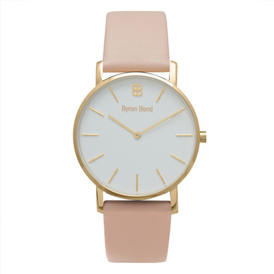 

Byron Bond 11EB11IE Byron Bond Embankment 38 mm - Unisex Watch - Gold with Pink Leather Watch - For Women