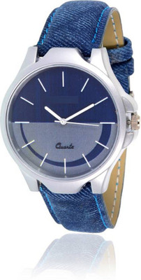

Miss Perfect Blue Leather Half Sade Blue Dial watch for men Watch - For Boys