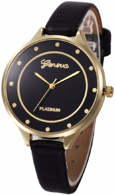 

Geneva Platinum Black Dial GP-386 Watch - For Women