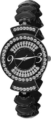 

Miss Perfect Perfect collegeion look Rouden Dial Diamond (Black) Chain watch for Women Watch - For Girls