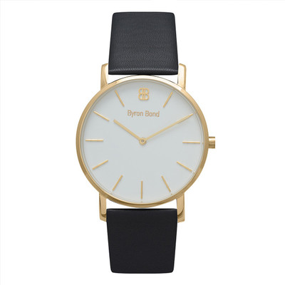 

Byron Bond 11EB11CE Byron Bond Blackfriars 38 mm - Unisex Watch - Gold with Black Leather Watch - For Men & Women