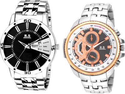 

R S Original RSO-3037 DAY AND DATE BLACK WATCH FOR MEN Watch - For Men