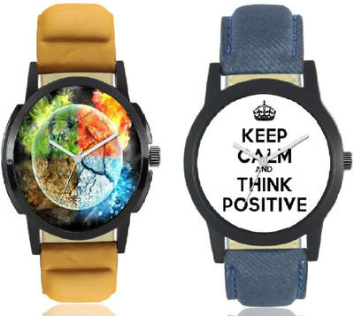 

Miss Perfect Leather Belt Print Dial and KEEP CALM AND THINK POSITIVE dial Combo ( pack 2) for boys Watch - For Boys