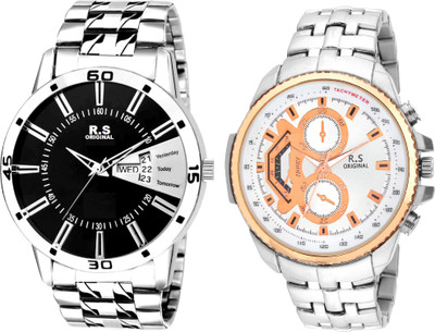 

R S Original RSO-3028 DAY AND DATE BLACK WATCH FOR MEN Watch - For Men