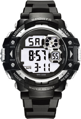 DIRAY DR336G2-BlackWhite Rock Strong Collection Digital Chronograph 1/100th Sec Watch - For Men