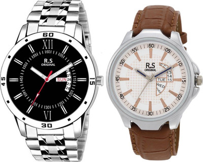 

R S Original RSO-3039 DAY AND DATE BLACK WATCH FOR MEN Watch - For Men