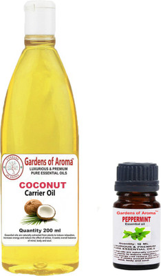 Gardens Of Aroma Peppermint Essential Oil And Coconut Carrier Oil(210 ml)