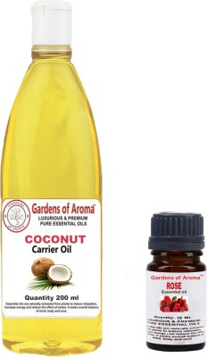 

Gardens Of Aroma Rose Essential Oil And Coconut Carrier Oil(210 ml)