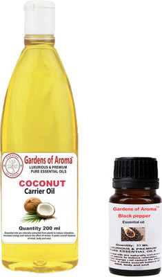 

Gardens Of Aroma Black Pepper Essential Oil And Coconut Carrier Oil(210 ml)