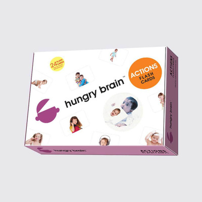 

hungry brain Flash cards of different ACTIONS - Fun way of Learning (1yrs-3yrs Children)(Purple)
