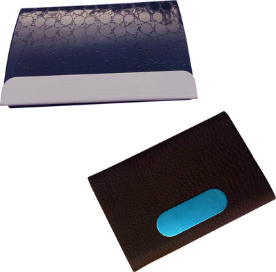 

Printmystic.com 10 Card Holder(Set of 2, Silver, Black, Brown)