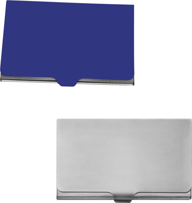 

Printmystic.com 10 Card Holder(Set of 2, Silver, Blue)