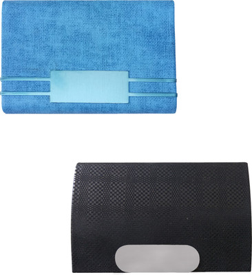 

Printmystic.com 10 Card Holder(Set of 2, Silver, Blue, Black)