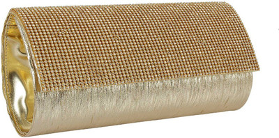 

The Tote Shope Casual, Formal, Party Gold, Brown Clutch, Brown;gold