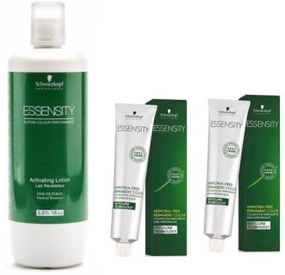 

Schwarzkopf Essensity Ammonia Free 5-7 Light Brown Coper 60 mL(2 tube) + Essensity Oil Developer 1000 mL(Set of 3)