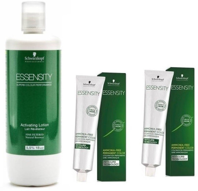 

Schwarzkopf Essensity Ammonia Free 6-0 Dark Blonde 60 mL(2 tube) + Essensity Oil Developer 1000 mL(Set of 3)