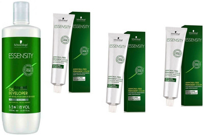 

Schwarzkopf Essensity Ammonia Free 8-0 Light Blonde 60 mL(3 tube) + Essensity Oil Developer 1000 mL(Set of 4)