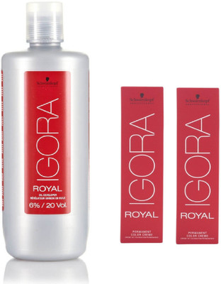 

Schwarzkopf Igora Royal Permanent color crème crème 8-4 Light Blonde Beige(2 tube) 60mL+ Igora Oil Developer 1000 mL(Set of 3)