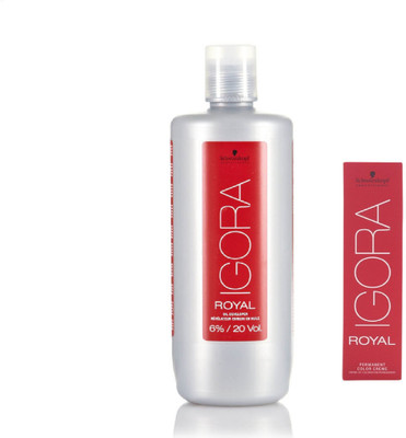

Schwarzkopf Igora Royal Permanent color crème 5-4 Light Brown Beige (1 tube) 60mL+ Igora Oil Developer 1000 mL(Set of 2)