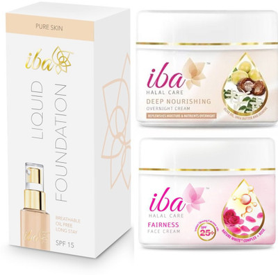 

iba halal natural beige foundation, and creams combo(Set of 3)